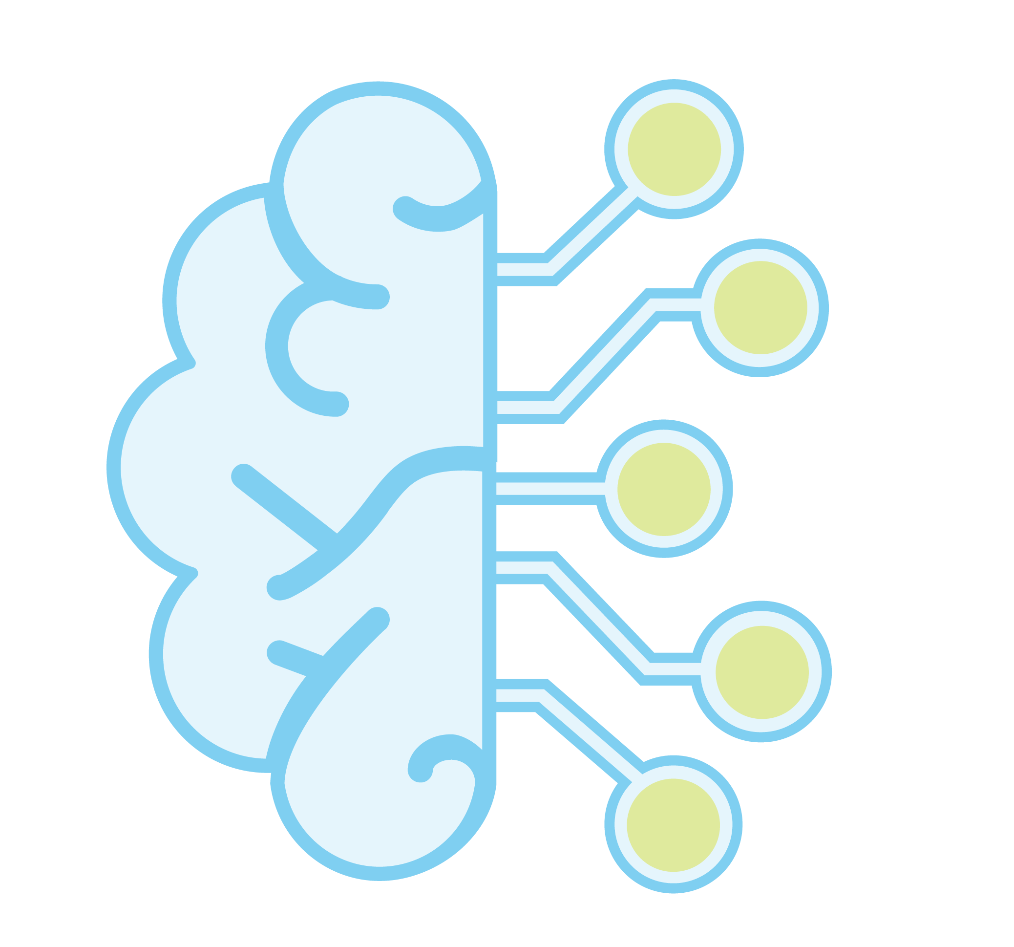 Eine Grafik zeigt auf einer Seite ein Gehirn, auf der anderen Seite ein Elektronen-Netzwerk. Sie steht symbolisch für künstliche Intelligenz.