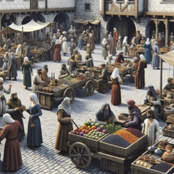 Ein mittelalterlicher Marktplatz
