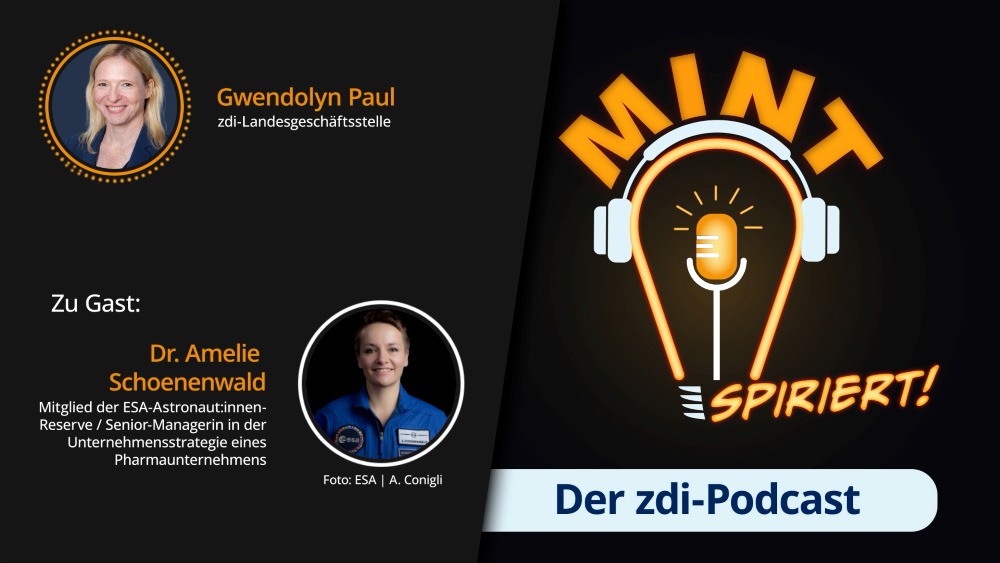 Das Bild zeigt das Cover der 3. Folge der 3. Staffel von MINTspiriert mit Gwendolyn Paul und Dr. Amelie Schoenenwald